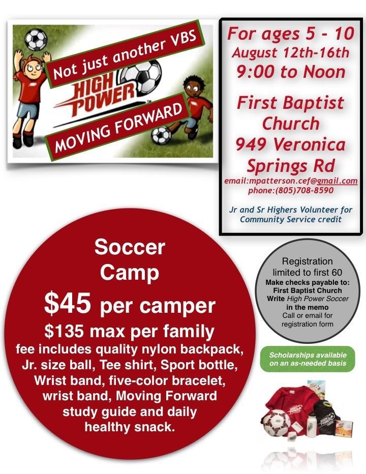 Two weeks to High Power Soccer
Spots still available for kids age 5-10.