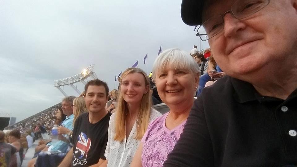 Family night at the Rolling Stones concert.
