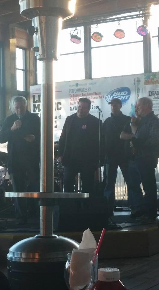 Induction of Paul Grimshaw Band into Live Music Hall of Fame at the Dead Dog Saloon today.