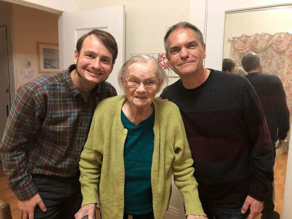 Thanksgiving with my mom and nephew.