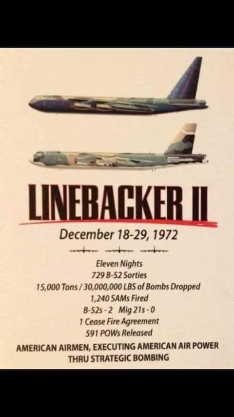 11 day was over The B-52s finished off North Vietnam and the war was over!!!