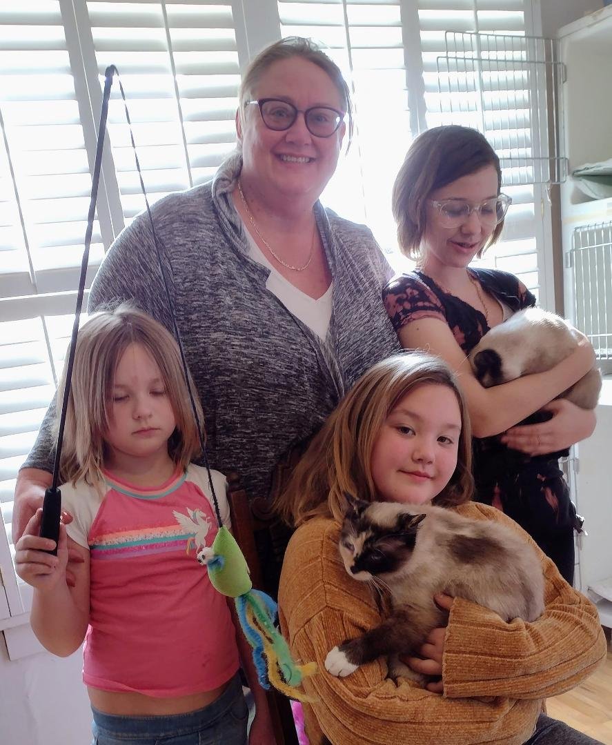 Cleopatra and Chime found their forever Family. Adopted today from LAPP.