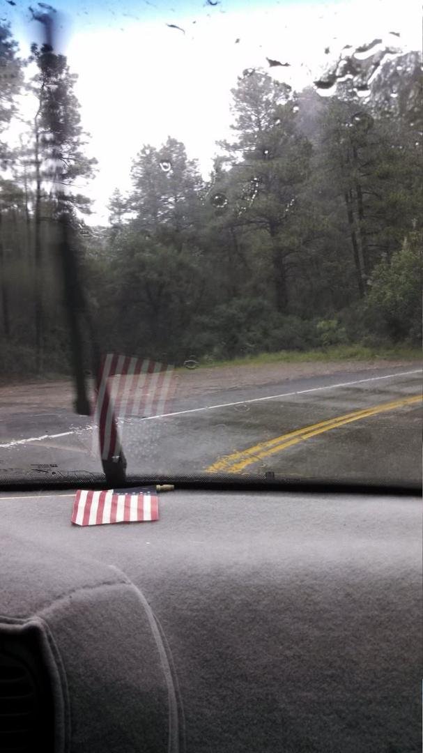 Road 89A twisty and rainy today beautiful though