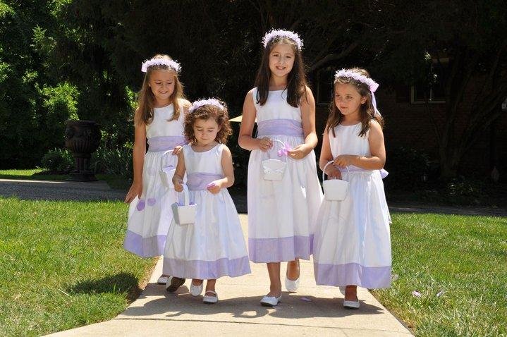 The Flower Girls: Ella Pommett, Colleen Malvey, Vera Pommett & Katherine Sommers