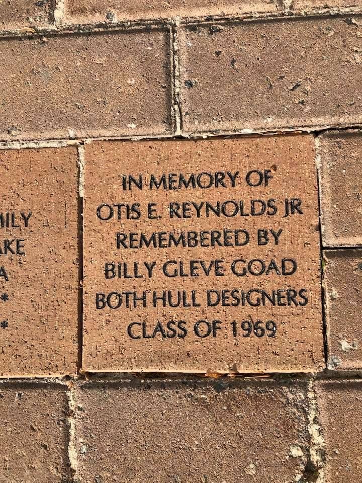 A brick, in memory of Otis Reynolds, located in front of The Apprentice School building, 3101 Washington Ave,Newport News Va.
