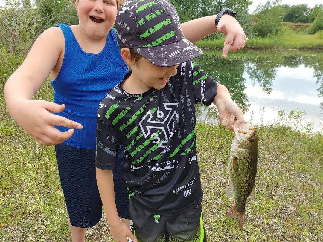 Isaac first bass of the night. He caught quite a few in a couple of hours. Thanks CJ the kids had a great time.