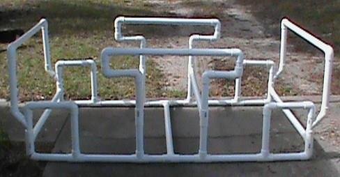 this is a PVC picnic table frame that I have go done so far. I just need to get some wood to get it done.