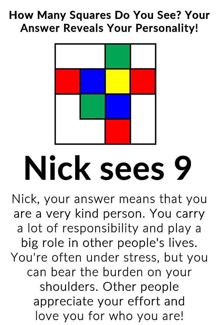 How Many Squares Do You See? Your Answer Reveals Your Personality!