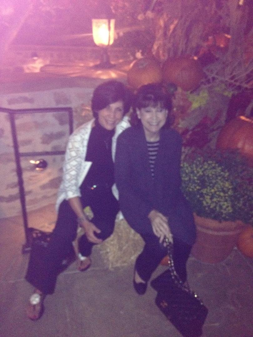 Lisa k and Freda c. At dinner in Westlake.