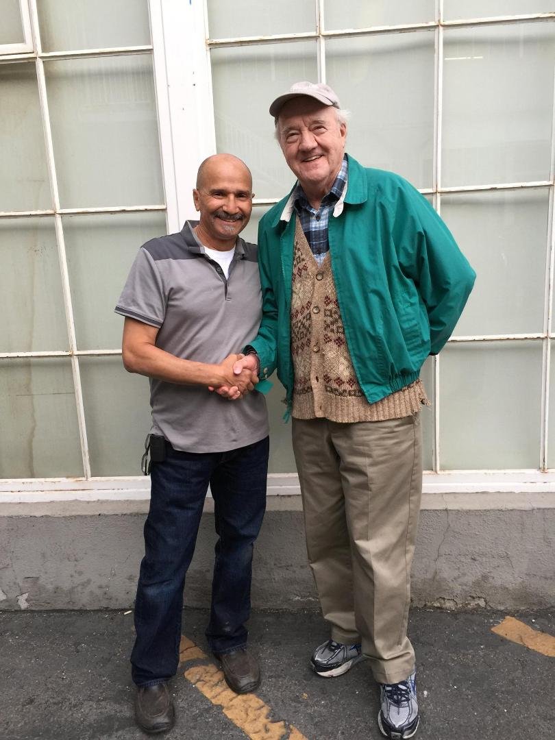 OK Elwood Hampton, Kelly Orr you want to see if I can smile? Well this is what it takes. Photo op with the really cool Richard Herd