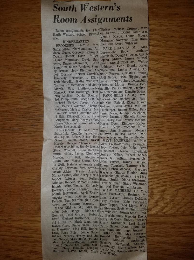 South Western Class of 1985...look what My mom found! Enjoy!
