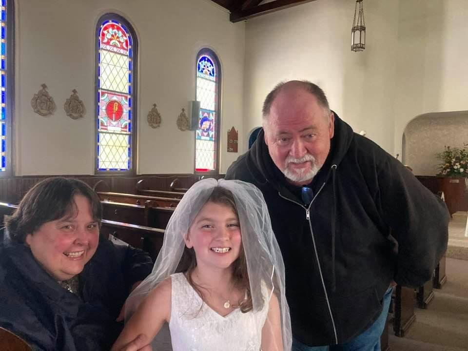 Finally getting to see our Granddaughter at her first communion