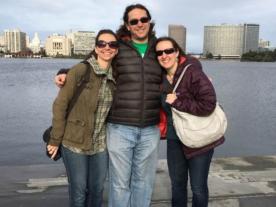 By Lake Merritt with Karen, Ivan, and Karen for our morning walk, breakfast, and later the airport.