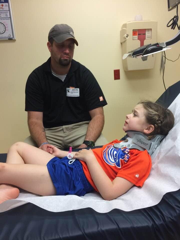 Kelsey fall on softball field Hurt her neck