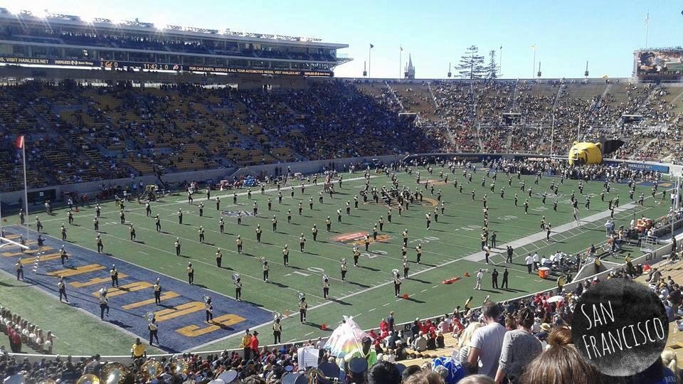 At Cal Berkeley vs Utah game. How amazing and awesome to see the whole crowd STANDING WITH HANDS OVER HEART during National Anthem......brought me to tears and choked up.