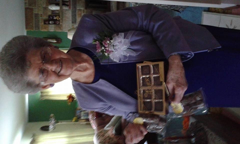 Barbara Huff on Mother's Day May 8, 2016. Flowers and Ashers Candy from children & step children.
