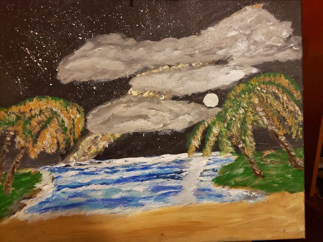 Working on this one. The Milky Way behind the night sky clouds. A lot more to do.