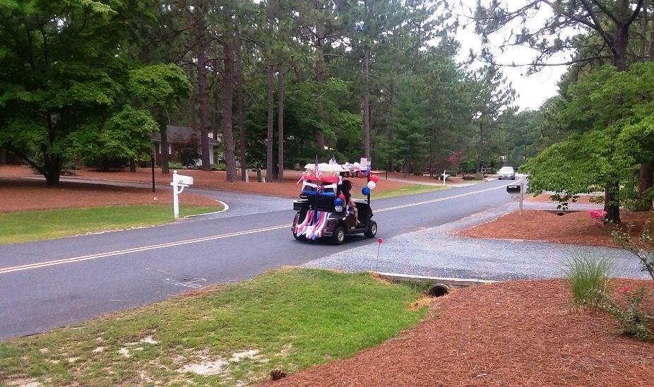 The girls heading to the parade.