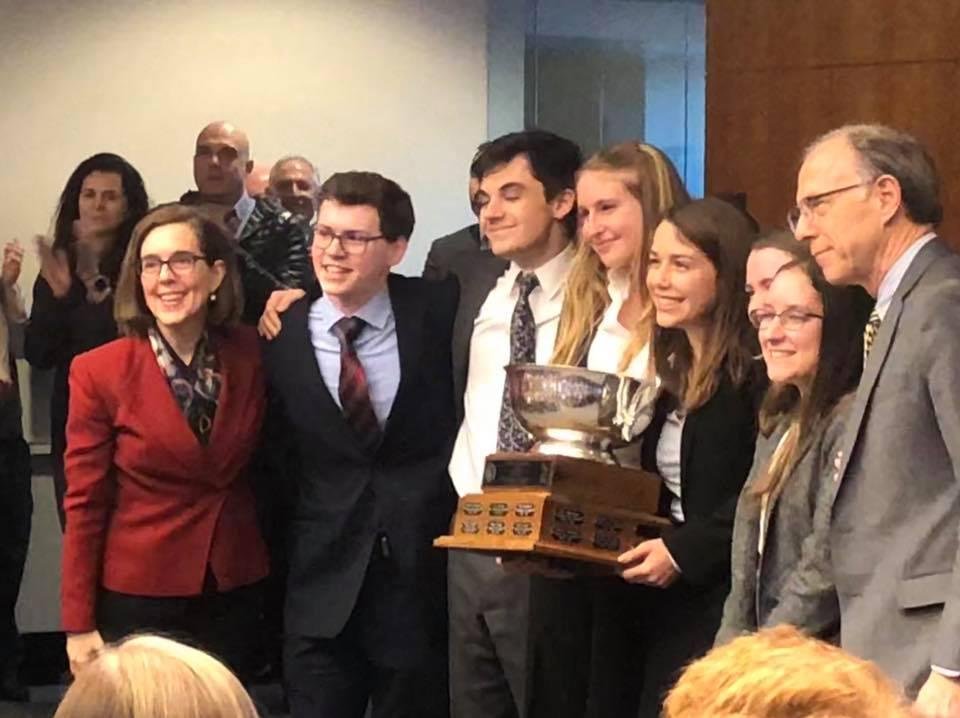 Congrats to Spencer and the Grant High Constitution team for winning State!! On to Nationals in Washington D.C. Amazing amount of work by these students. 
Also, thanks to Governor Kate Brown (on the far left of the picture)