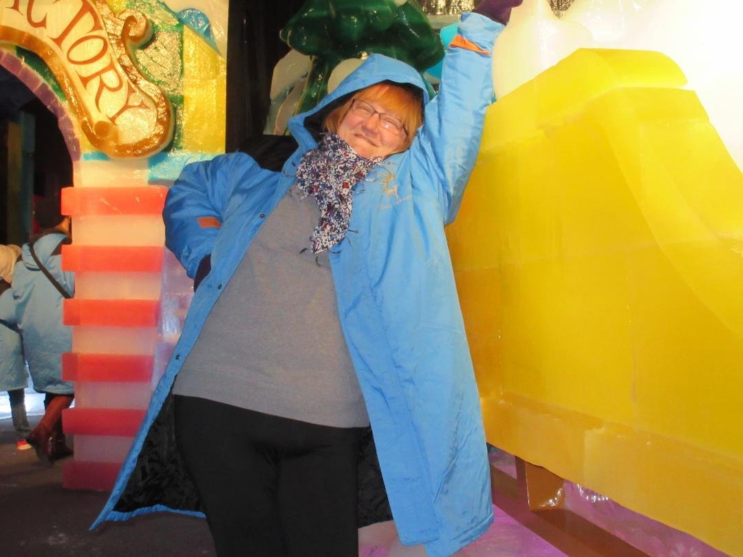 My sweet sister-in-law, Deborah....so excited at ICE last Friday night!