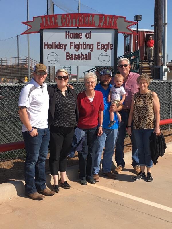 Thanks to everyone at Holliday ISD for the dedication of Jake Cottrell Park.