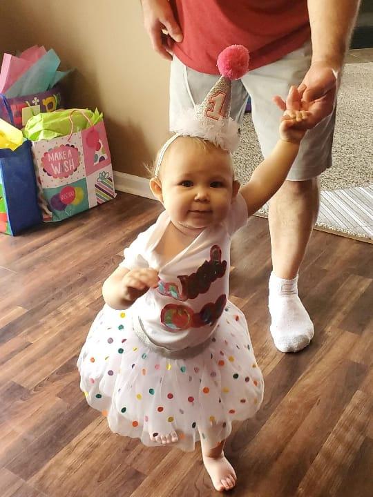 Her an grand dad she love to walk
