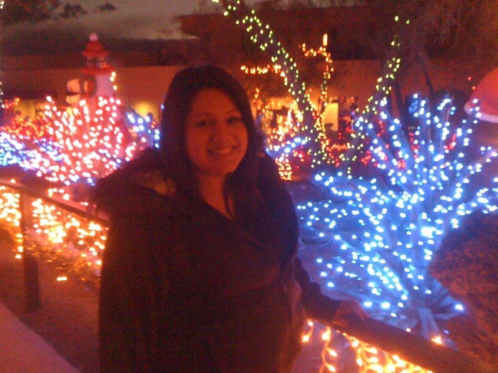 Looking at christmas lights in Vegas