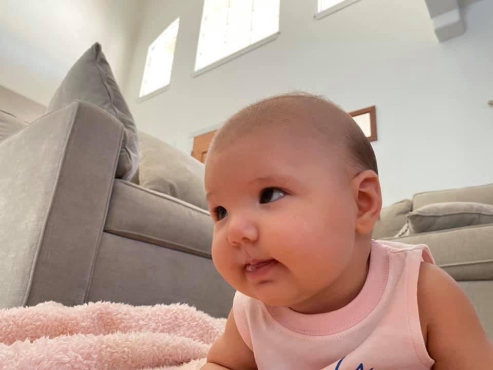 Charlotte is going to be running around with all of my other toddler grandkids and great-grandkids real soon. Love this baby.