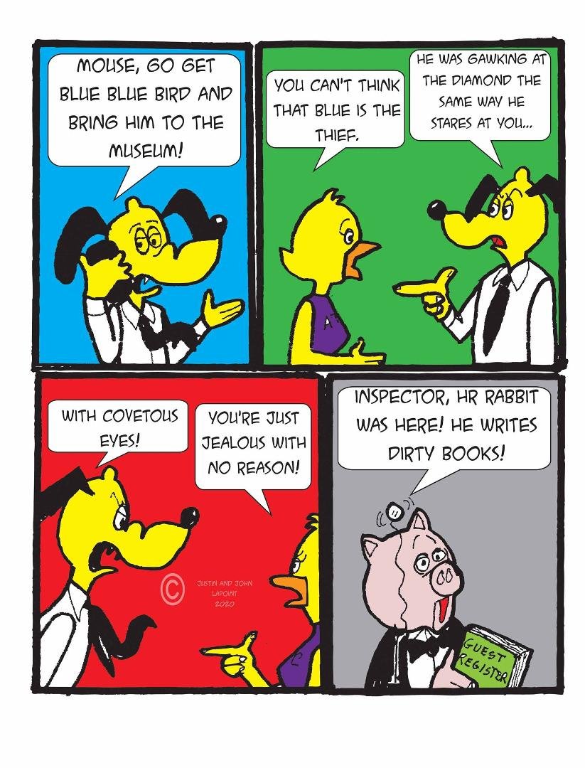 Inspector Dog starts his investigation.