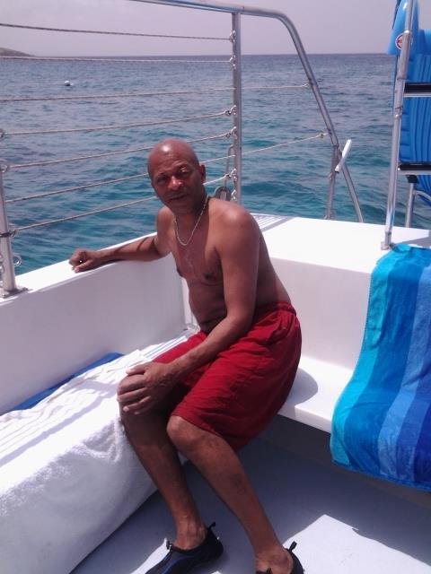 enjoying some sun while the crew snorkels