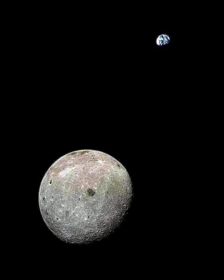 This photograph shows us the other side of the Moon looking towards Earth. Photo was captured by the Chinese Chang'e 5-T1 spacecraft. No rabbit on this side.