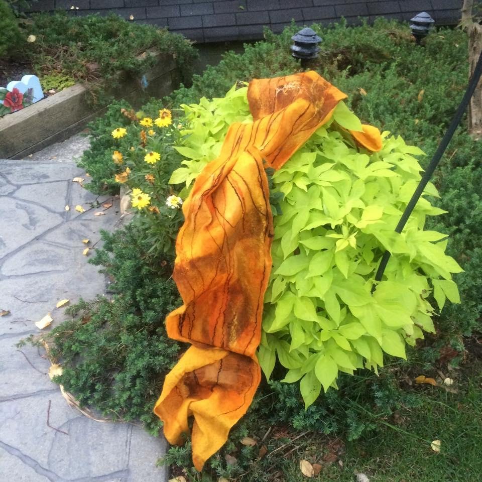 New fall wet felted scarf