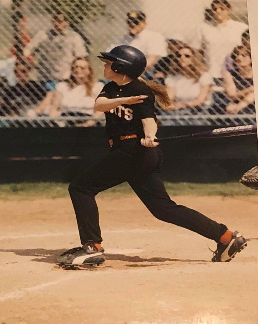 Heather, in home run mode. A few years ago...