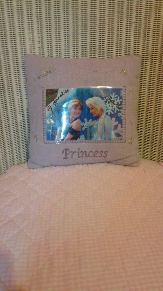 Lynne Henry Annalise made pillow for her room
 I believe you are very close to the princess on the left 😊😊
