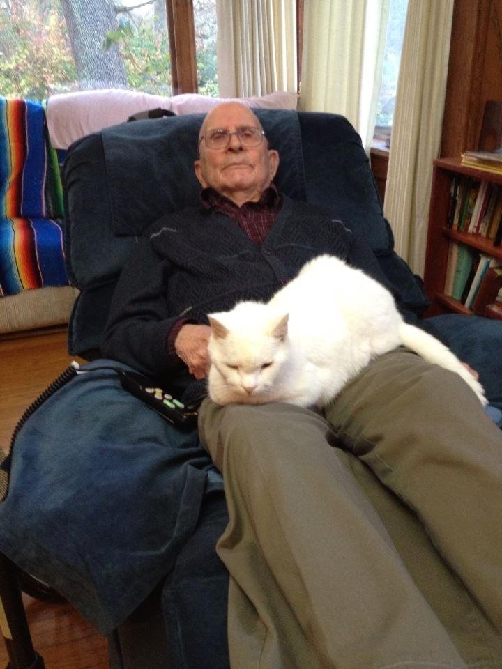 Dad at home with snow