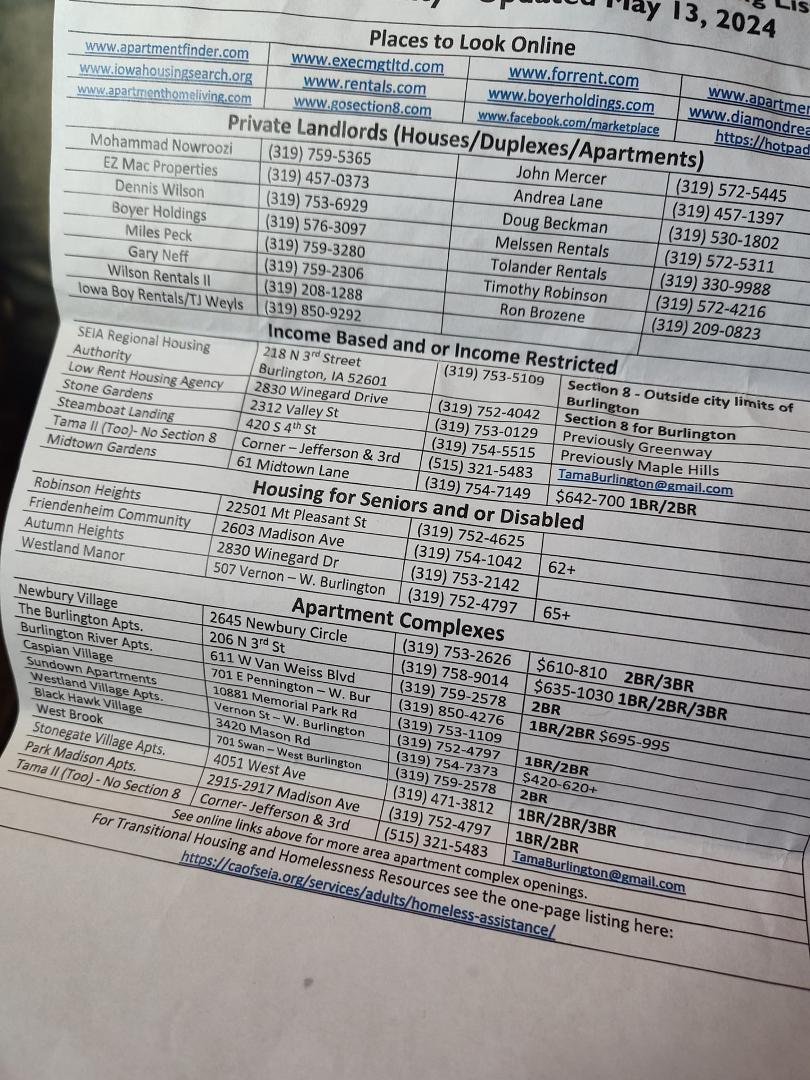 For everyone I know looking for and needing housing assistance.