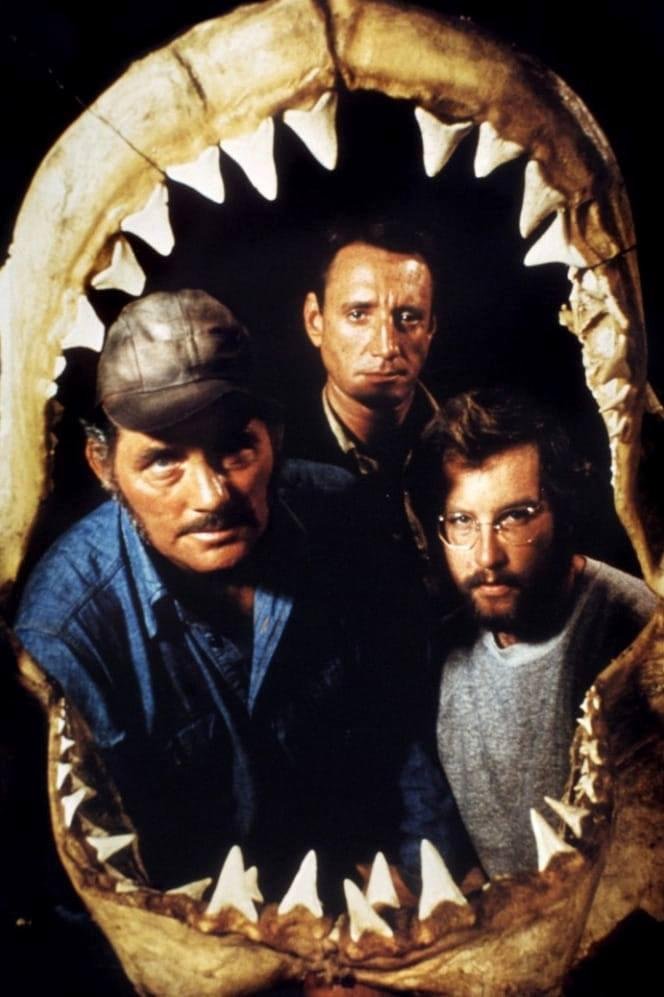 Robert Shaw, Roy Scheider, and Richard Dreyfuss in a publicity still for Steven Spielberg’s Jaws, 1975.