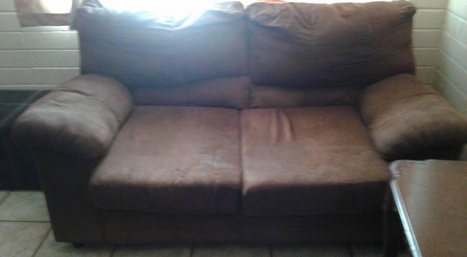 Brown love seat, $60