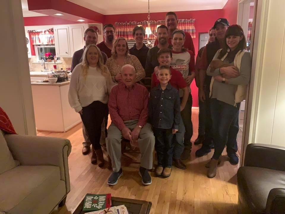 Christmas Eve, 2019, with Thomas Burke & grandchildren & great grandchildren.