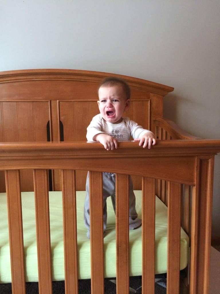 Grand kid loves her crib