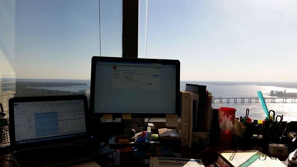 The view is good and bad.  It makes a Friday afternoon in the office more bearable but it is so beautiful I want to be outside in it.  How do you cope with a Friday afternoon work day.