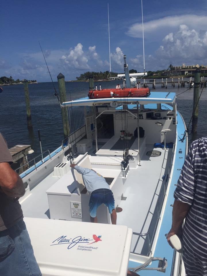 Great day on the water with son Jason, Brother-in-law Bob and great nephew Griffin. Unfortunately Bob got seasick fifteen minutes into the trip but we all have to give him credit for trying!  Weather and water conditions we