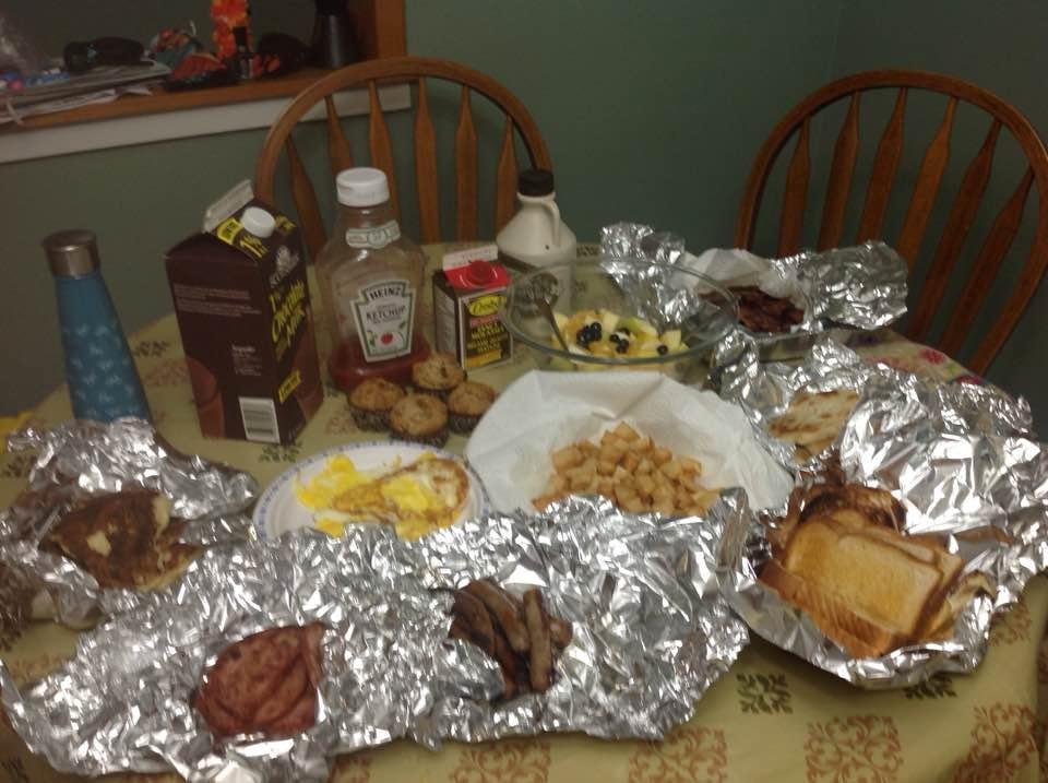 Pancake supper at the Pellerine's