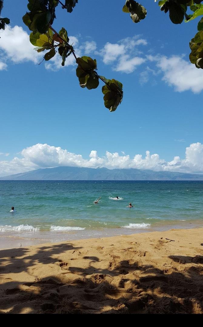 On the beach in Maui, great vacation.
