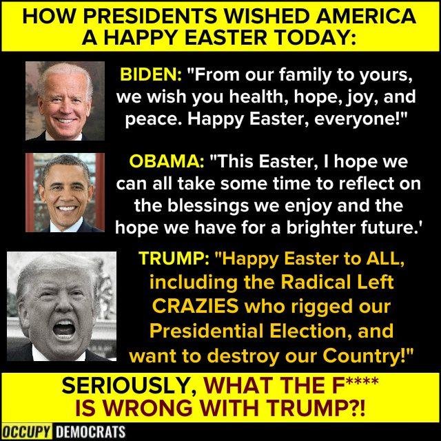 Yes, Trump really DID send out this "Easter message" today. SERIOUSLY, WHAT THE HECK IS WRONG WITH HIM?! How in the world can anyone STILL support this divisive JERK?!