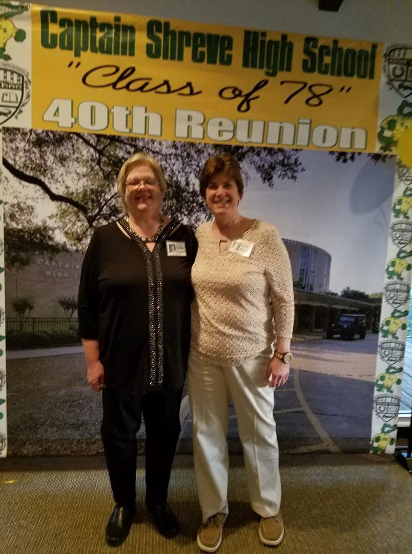 At reunion with my friend Barbara since third grade.  Thanks Deborah Morris for the picture.