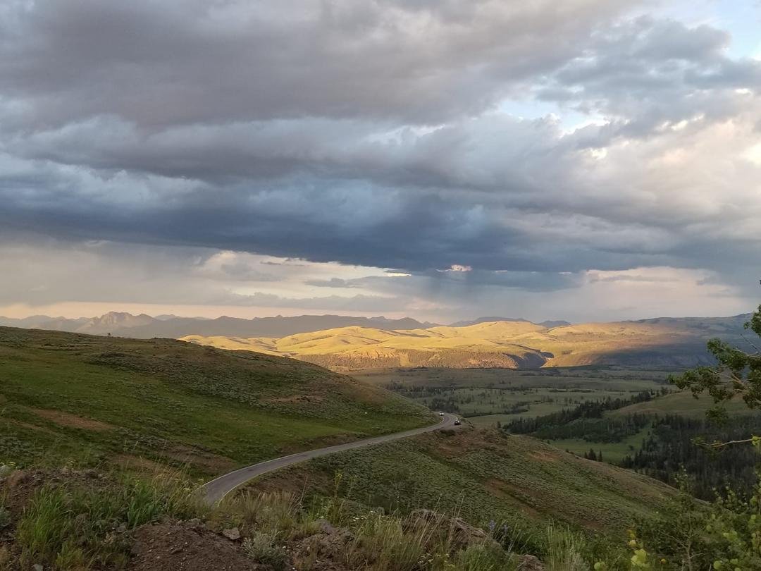 Beautiful sunset in Yellowstone