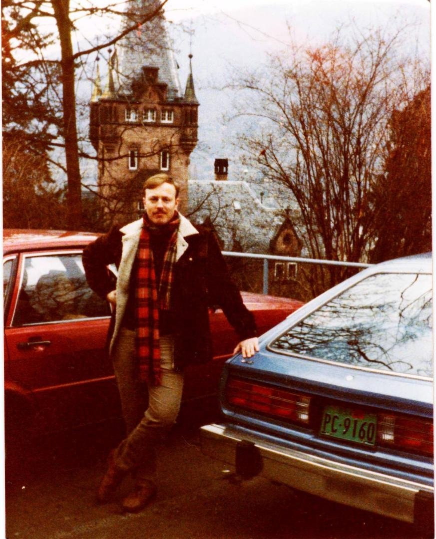 Umm. 25 years old, just 3 months from my 26th birthday by my new AMC Spirit in Heidelberg, Germany. Happy birthday to my 25 year old turning 26 next week. :-)