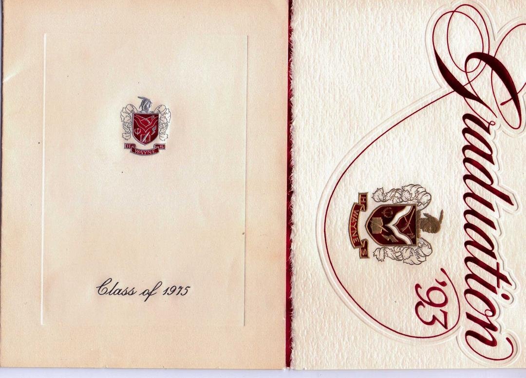What a difference 18 years make. Graduation invitations 1975 and 1993.