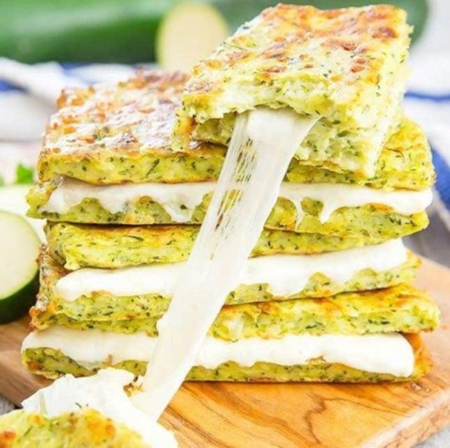 Zucchini Crusted Grilled Cheese
Ingredients:
• 3 cups packed freshly shredded raw zucchini
• 3 large eggs
• 2 tablespoons almond flour
• 4 tablespoons reduced-fat parmesan cheese
• 1/2 tsp ground black pepper
• 4oz cheese
D